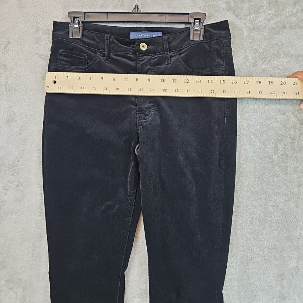 Tommy Hilfiger Tribeca Skinny Ankle Jeans Womens Size 6 Black Corduroy Stretch - Picture 10 of 12
